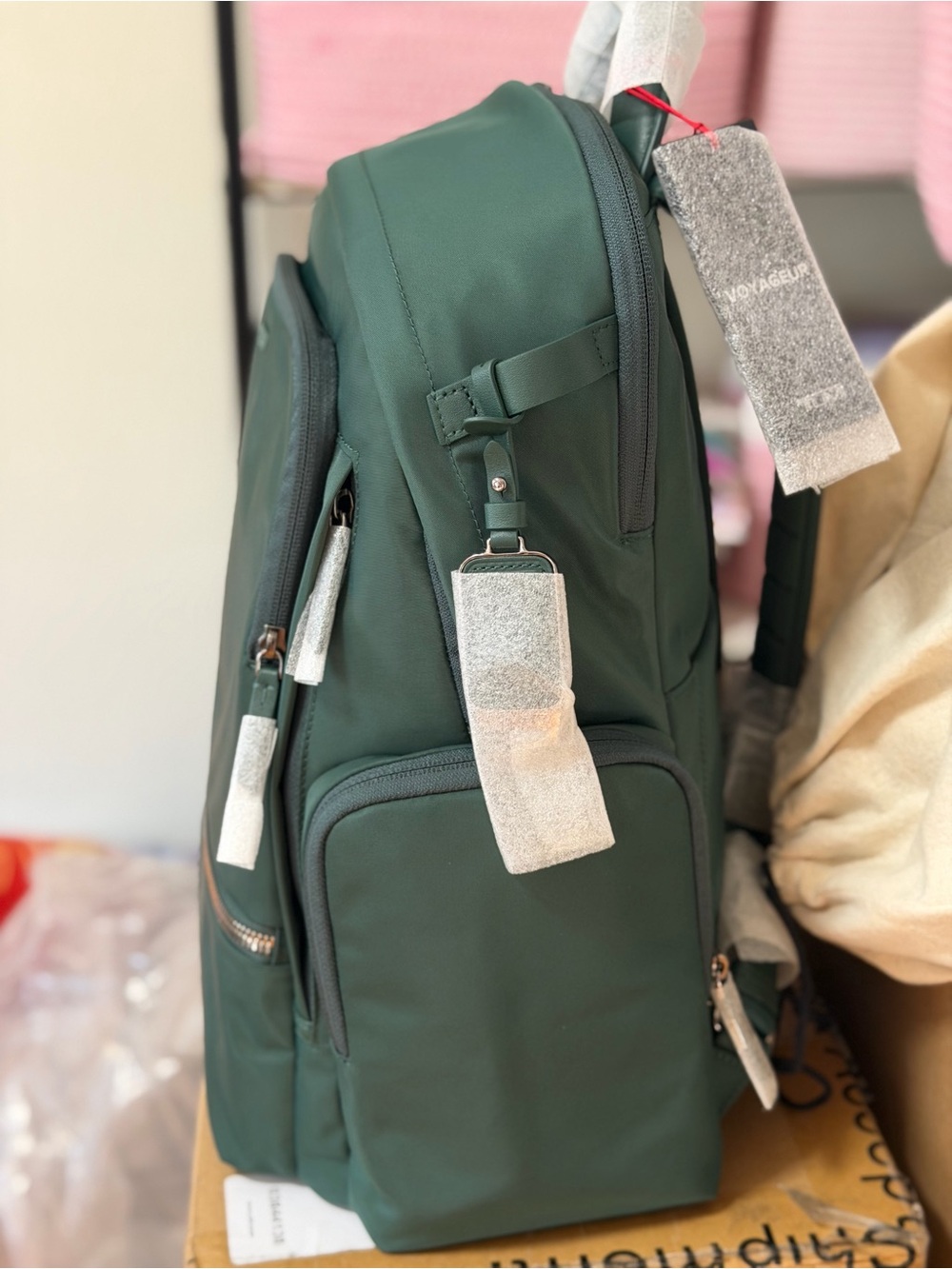 NWT New TUMI Voyageur Celina Backpack in Alpine Green with Silver Hardware - Picture 7 of 13